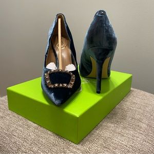 Sam Edelman Harriett pointed Toe Heels, Sapphire Velvet - Size 7.5